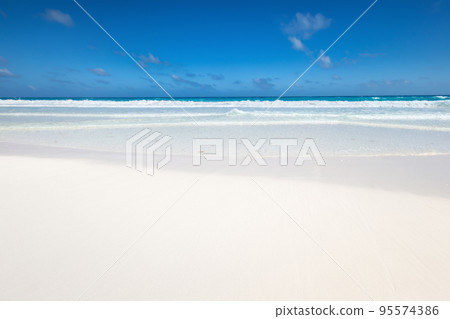 Caribbean sea coastline. Beautiful tropical view Caribbean sea coastline. Beautiful tropical view 95574386
