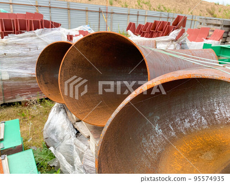 Industrial iron rusty metal pipe inside view for chemical industry or for construction Industrial iron rusty metal pipe inside view for chemical industry or for construction 95574935
