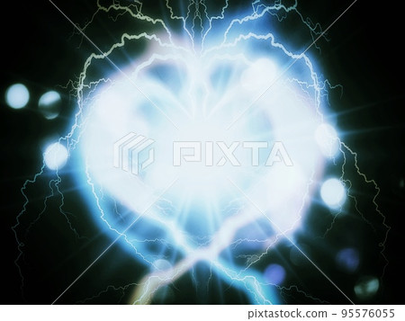 3d illustration of exploding light heart 95576055