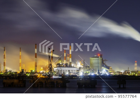 岡山縣倉敷市水島沿海工業區夜景 95577764