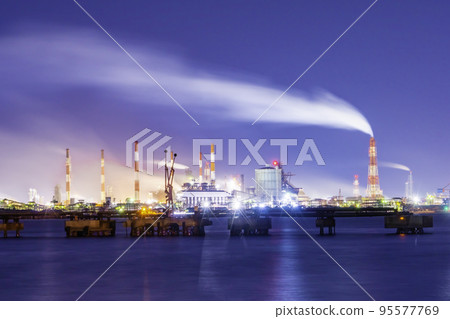 岡山縣倉敷市水島沿海工業區夜景 95577769