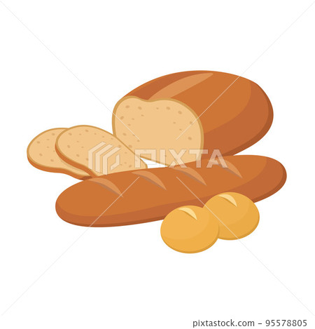 Vector illustration of three types of bread. 95578805