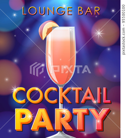 Cocktail glass on sparkling background 95580100