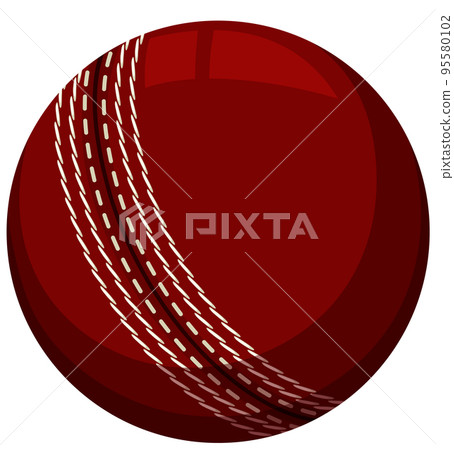 A cricket ball on white background 95580102