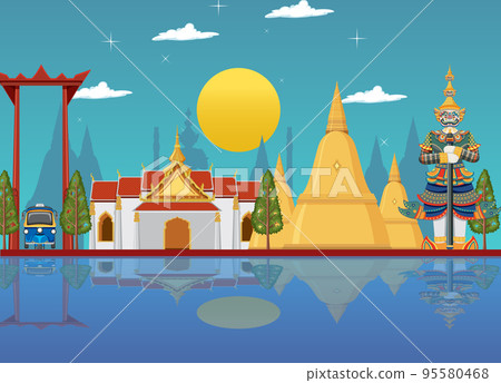 Thailand attraction landmarks background 95580468