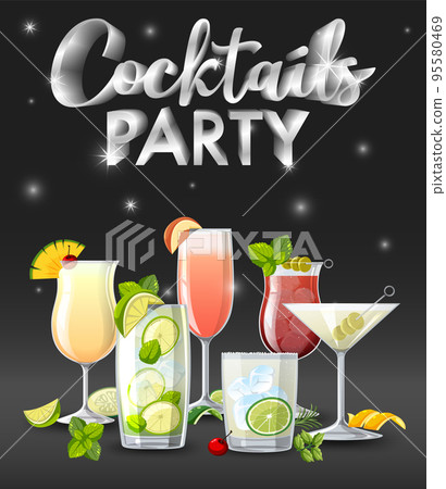 Cocktails Party Sparkling Background 95580469