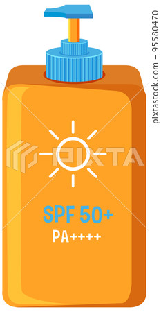 A protection sunscreen on white background 95580470