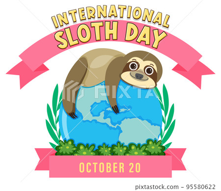 International sloth day banner concept vector International sloth day banner concept vector 95580622