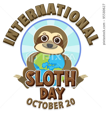International sloth day banner concept vector International sloth day banner concept vector 95580627