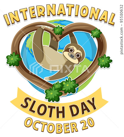 International sloth day banner concept vector International sloth day banner concept vector 95580632