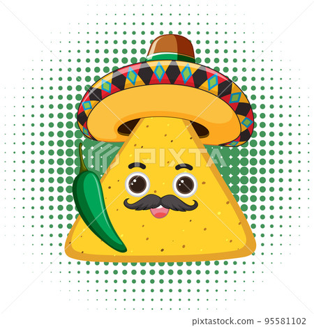 Nochos Mexican food cartoon character 95581102