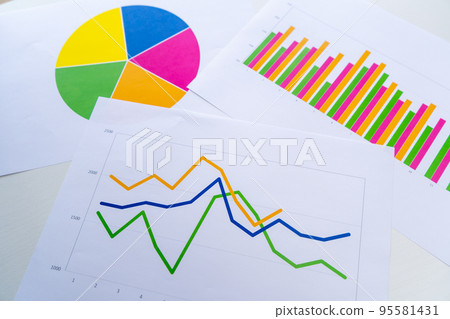 Business image | Meeting materials | Bar graph, pie chart, line graph Business image | Meeting materials | Bar graph, pie chart, line graph 95581431