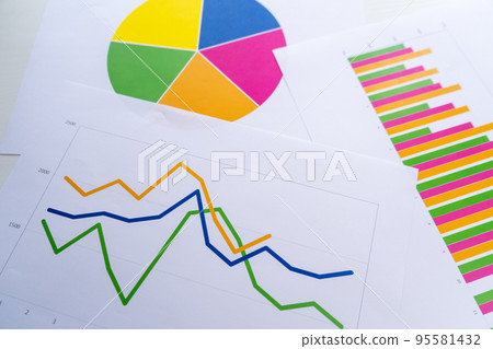 Business image | Meeting materials | Bar graph, pie chart, line graph Business image | Meeting materials | Bar graph, pie chart, line graph 95581432