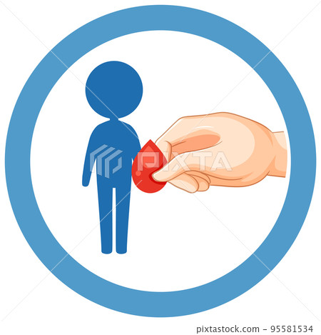 Blood drop with human symbol concept Blood drop with human symbol concept 95581534
