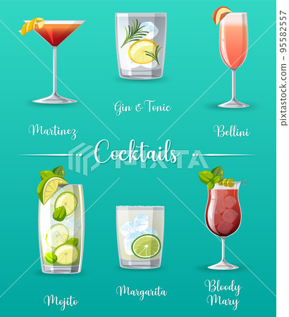Cocktail menu poster design 95582557