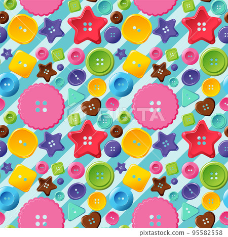 Colourful buttons seamless pattern 95582558