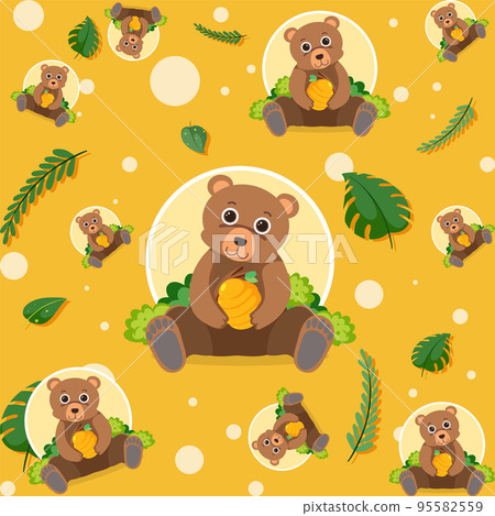 Cute bear seamless pattern Cute bear seamless pattern 95582559