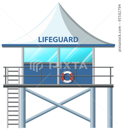 Lifeguard Tower Cartoon Style 95582794