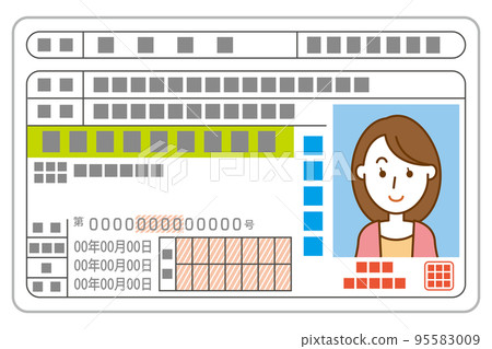 綠色駕駛執照圖像插圖初學者 綠色駕駛執照圖像插圖初學者 95583009