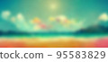 blurred background of sand beach and sea 95583829