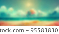 blurred background of sand beach and sea 95583830
