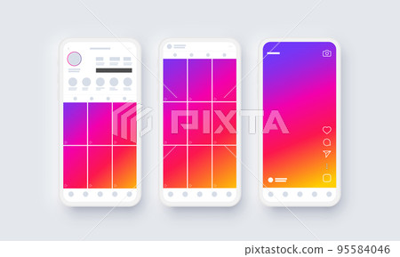 Template Screen Interface Application for Social Media 95584046