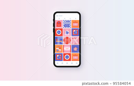 Template Screen Interface Application Posts for Social Media Template Screen Interface Application Posts for Social Media 95584054