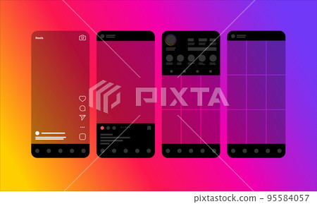 Template Screen Interface Application for Social Media Template Screen Interface Application for Social Media 95584057