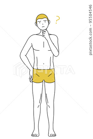 一個脫髮男人的線條畫,一個讓你驚嘆的姿勢 一個脫髮男人的線條畫,一個讓你驚嘆的姿勢 95584546
