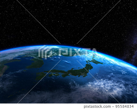 地球 Japanese Islands Dawn Starfield 95584834
