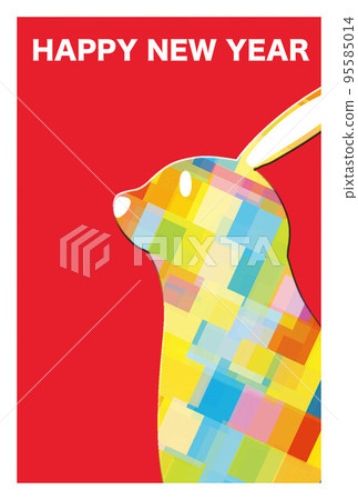 兔子新年賀卡 95585014