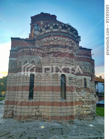 Historic Ancient walls in Old Town of Nesebar city on Black Sea shore in Bulgaria 95585085