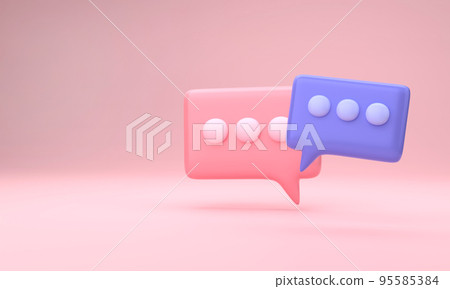 Chat message bubbles icons,  3D rendering. 95585384
