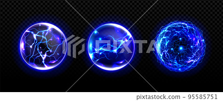 Energy balls with lightnings, power spheres set Energy balls with lightnings, power spheres set 95585751