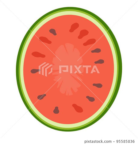 Top view watermelon icon cartoon vector. Slice fruit. Melon splash 95585836