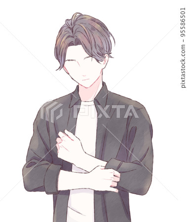男人挽起袖子的手勢 男人挽起袖子的手勢 95586501