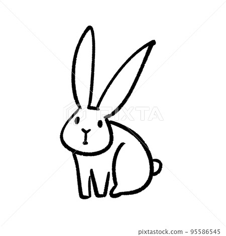 A cute rabbit staring at me Simple monochrome... - Stock Illustration ...