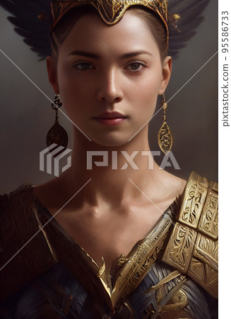 Concept art illustration of proud and strong princess warrior 95586733