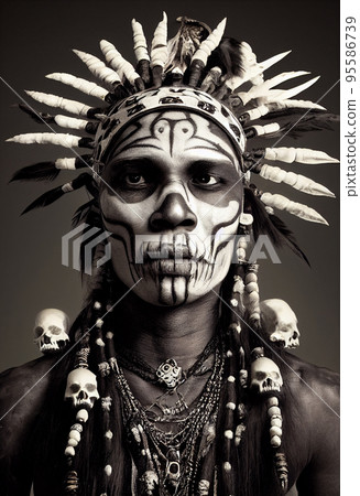 Concept art illustration of voodoo shaman Concept art illustration of voodoo shaman 95586739