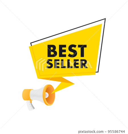 Best seller badge. Best seller golden label. Retail badge. Advertisement symbol. Vector stock illustration. 95586744