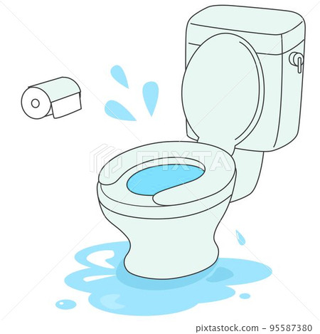 【插圖素材】馬桶漏水 95587380