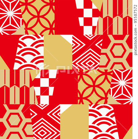 Fashionable Japanese paper pattern background illustration Fashionable Japanese paper pattern background illustration 95587572