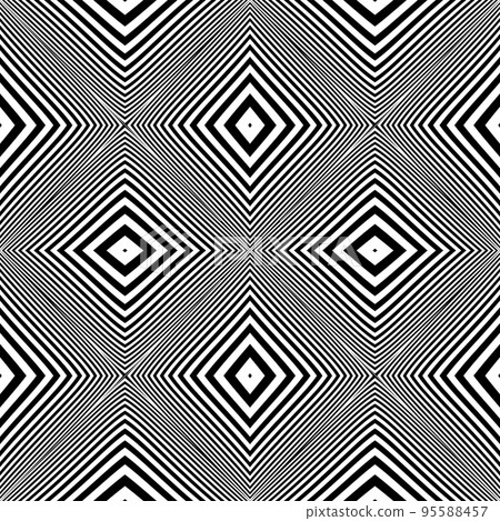 Seamless Geometric Op Art Pattern with 3D Illusion Effect. Lines Texture. Seamless Geometric Op Art Pattern with 3D Illusion Effect. Lines Texture. 95588457