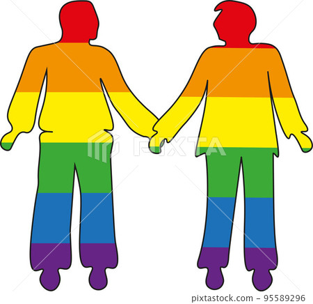 silhouette couple of boy lover colored lgbtq flag silhouette couple of boy lover colored lgbtq flag 95589296