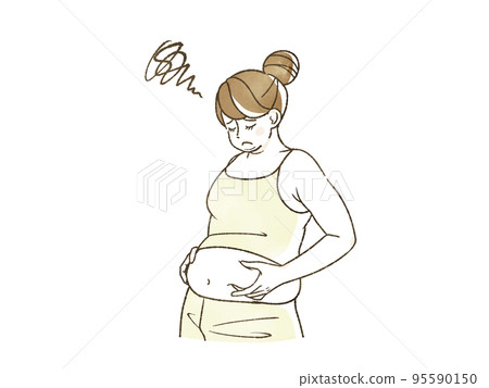 Obese women who are worried about belly fat 95590150