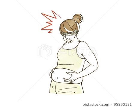 肥胖婦女對腹部脂肪感到震驚 95590151