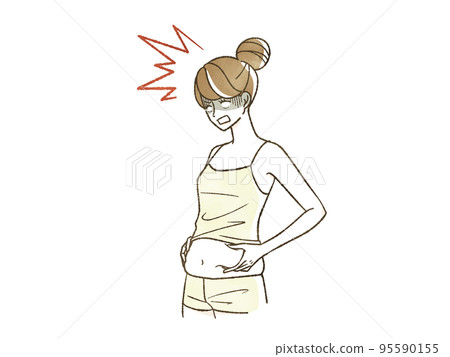 Woman shocked by belly fat 95590155