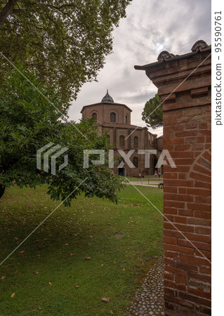 Wonderful Basilica di San Vitale at overcast day Wonderful Basilica di San Vitale at overcast day 95590761