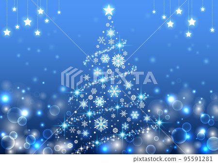 Christmas tree illumination background frame blue Christmas tree illumination background frame blue 95591281