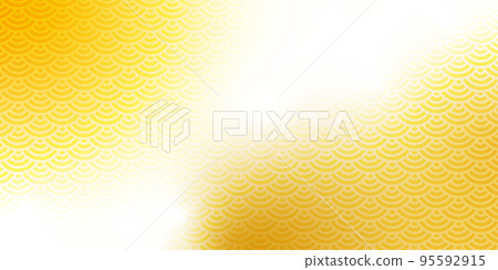 Background image of golden Qinghai wave background illustration for New Year's cards 95592915